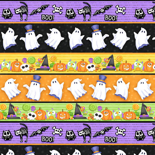 Henry Glass: Glow Ghosts - Novelty Glow Stripe - 9608G-35- Glow In The Dark