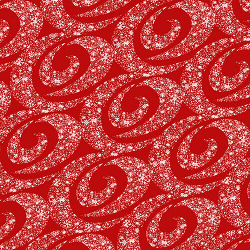 Henry Glass: Holidays Lane - Swirling Snow - Red - 9621-88