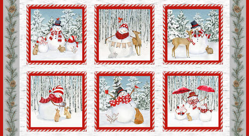 Henry Glass:  Welcome Winter - Snowmen - Panel - 9701-18