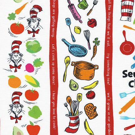 Robert Kaufman Dr Seuss Enterprises Seuss Chef Cotton Quilting Fabric ADE-20391-1