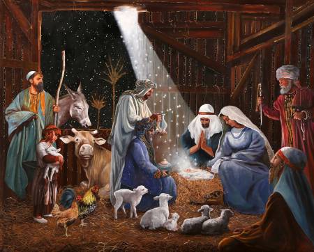 David Textiles: Four Seasons - Nativity Panel - AL56982