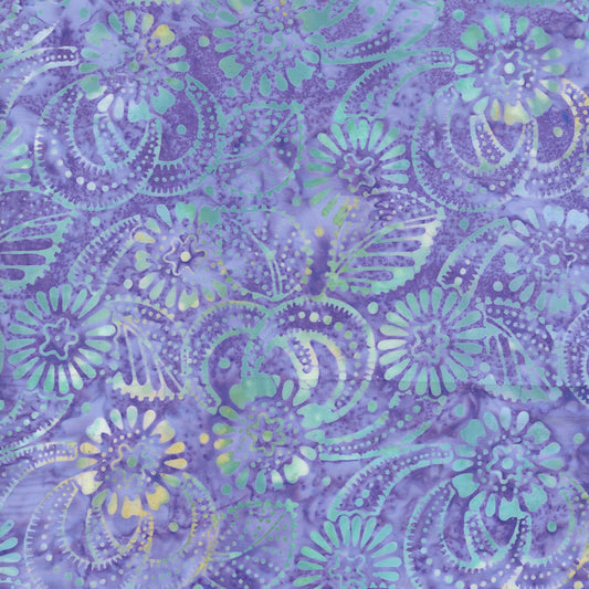 Batiks - Timeless Treasures: Tonga Batiks - Cacti Flower - B7516-Hyacinth
