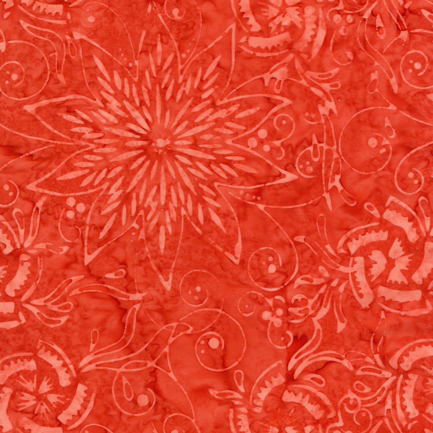 Timeless Treasures: Tonga Batiks - Midnight Floral Poppy - B8168-Poppy