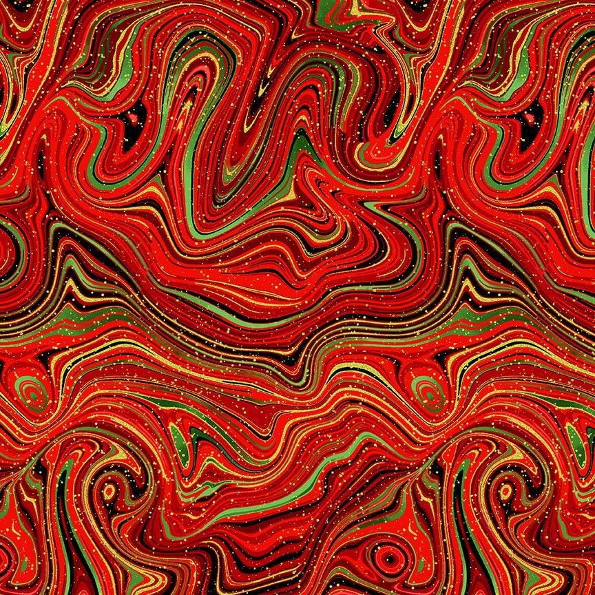 Timeless Treasures:  - Winter Rose - Holiday Metallic Swirly Pattern  - CM2901