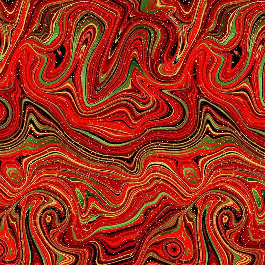 Timeless Treasures:  - Winter Rose - Holiday Metallic Swirly Pattern  - CM2901