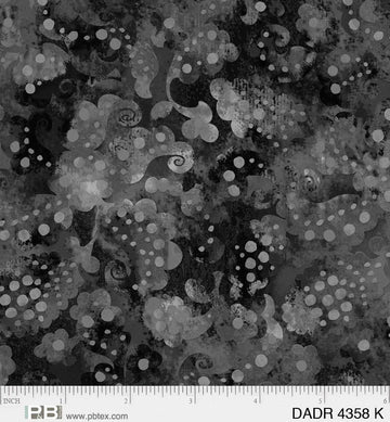 108" Quilt Back - P&B Textiles - Day Dreams - Black - DADR-4358-K
