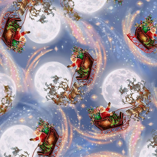 Timeless Treasures: Christmas Eve - Santa Sleighs - CD3371 - Dona Gelsinger