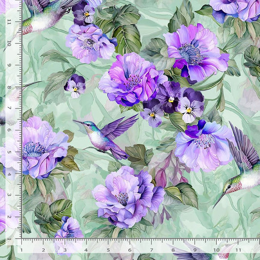 Timeless Treasures: Garden Delight - Hummingbirds Floral - CD3500