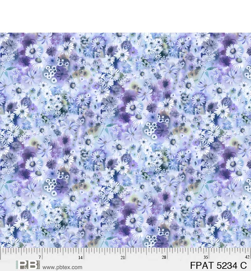 108" Quilt Back - P&B Textiles - Flower Patch - Purple - FPAT5234-C