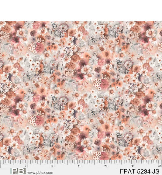 108" Quilt Back - P&B Textiles - Flower Patch - Rust - FPAT5234-JS