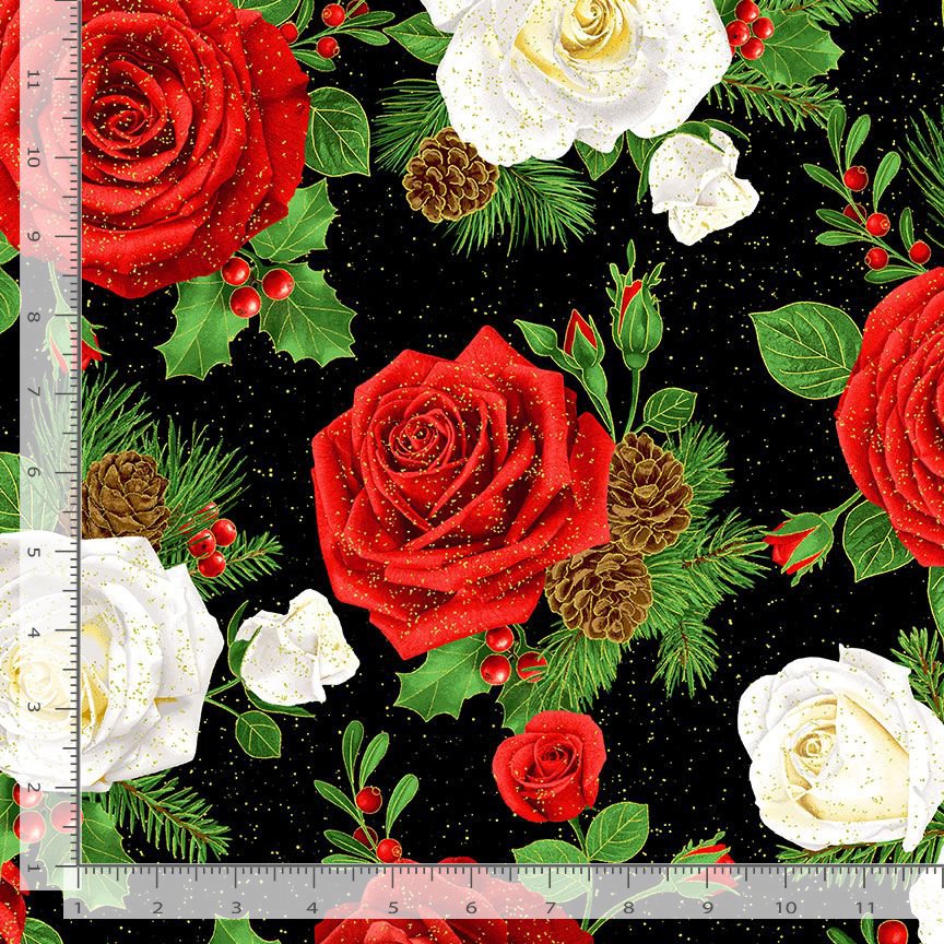 Timeless Treasures:  - Winter Rose - Roses & Pine Cone Bouquet - CM2890