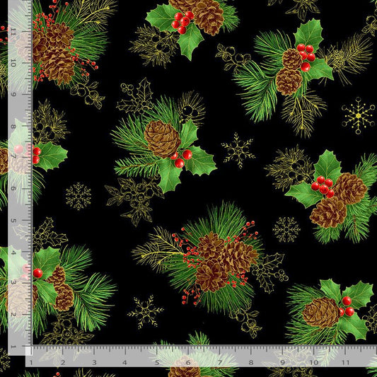 Timeless Treasures:  - Winter Rose - Pinecone Berry Tossed Bouquet  - CM2896