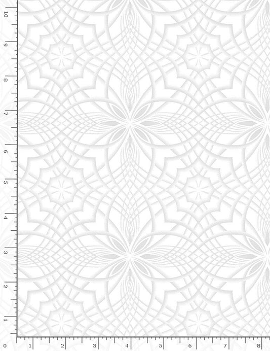 Timeless Treasures:  Basics Whiteout - Kaleidoscope - C1712