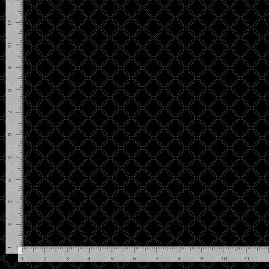 Timeless Treasures:  Basics Blackout - Geo Circle Pattern - C3104-Black