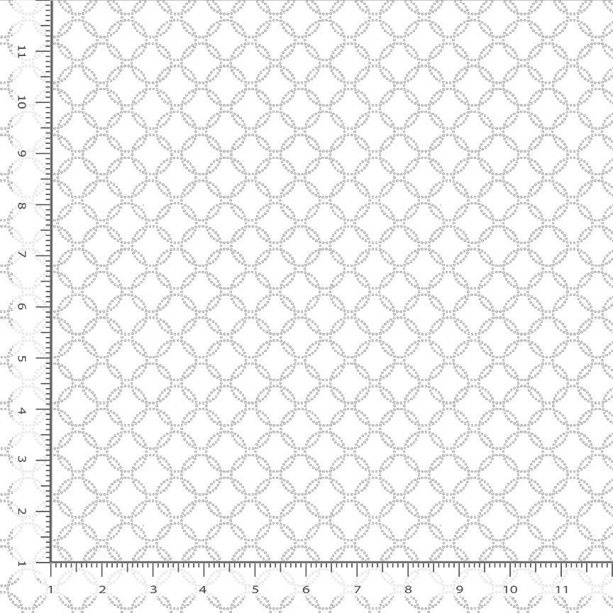 Timeless Treasures:  Basics Whiteout - Geo Dotted Circle - C3104-White