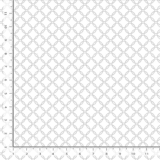 Timeless Treasures:  Basics Whiteout - Geo Dotted Circle - C3104-White