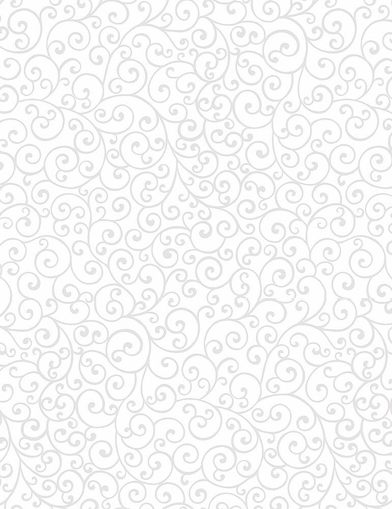 Timeless Treasures:  Basics Whiteout - Scroll - C5147