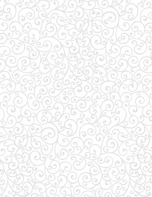 Timeless Treasures:  Basics Whiteout - Scroll - C5147