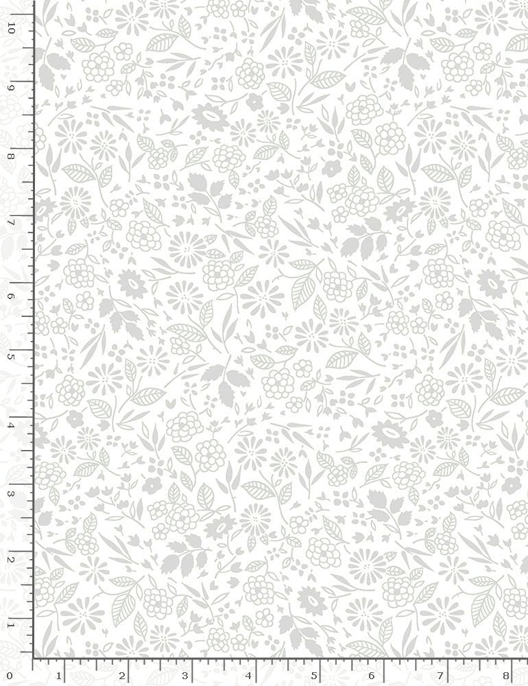 Timeless Treasures:  Basics Whiteout - Mini Garden - C7102