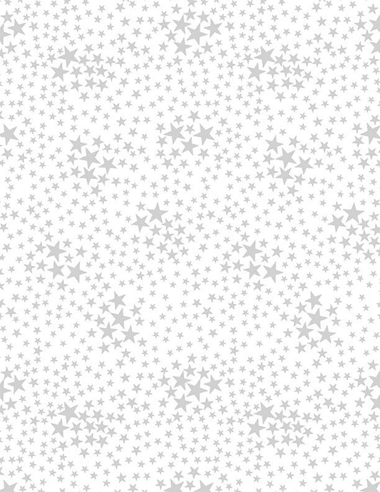 Timeless Treasures:  Basics Whiteout - Tiny Patriotic Stars - C7998