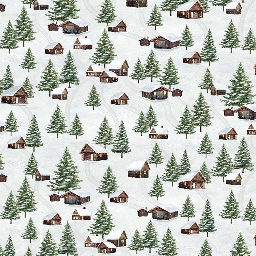 Timeless Treasures: Winter Wonderland - Winter Cabin Scenic - CD3692 - Katie Hennagir