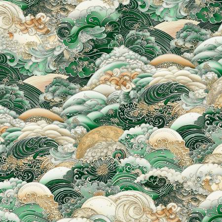 108" Quilt Back - P&B Textiles - Waves in Motion - NAMI-05657-G