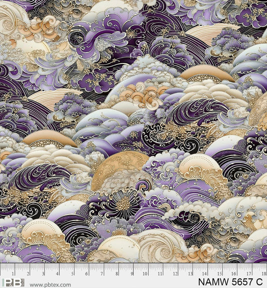 108" Quilt Back - P&B Textiles - Waves in Motion - NAMI-05657-C