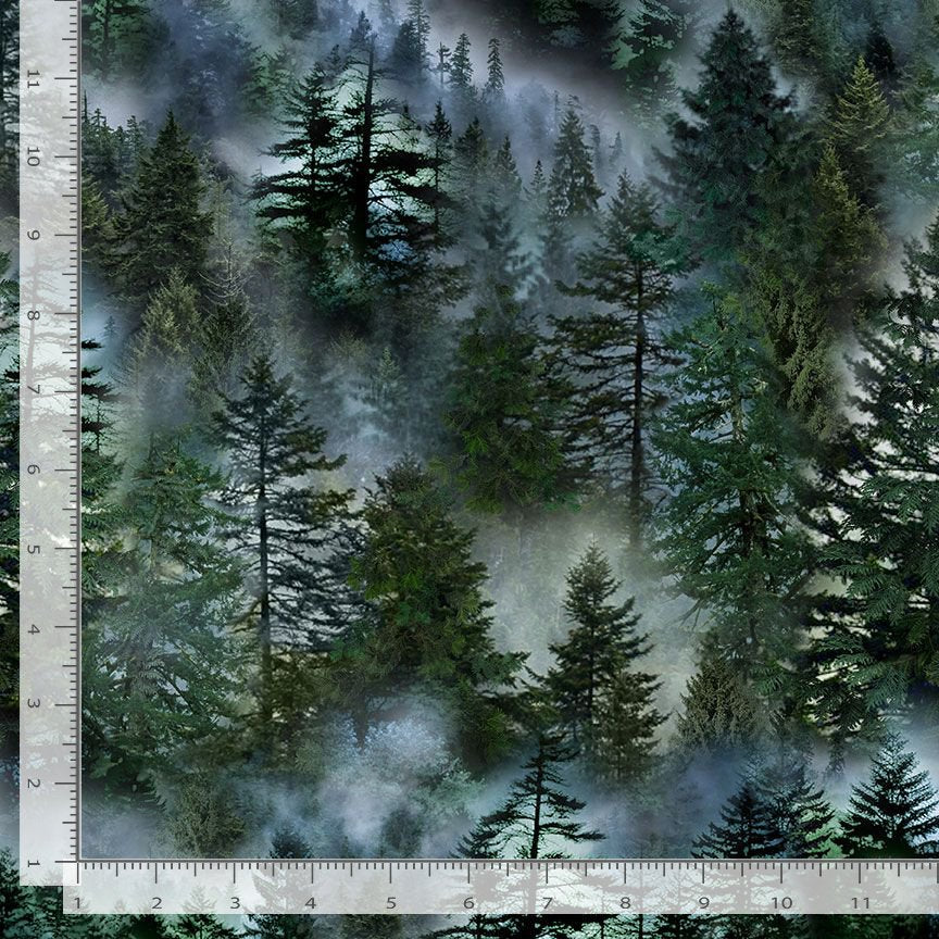 Timeless Treasures: Misty Mountain - Evergreen Forest - CD3528