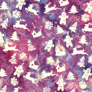 Batiks - Hoffman: Bali Batiks - Gingerbread - Fuchsia - P2069-23 - Christmas