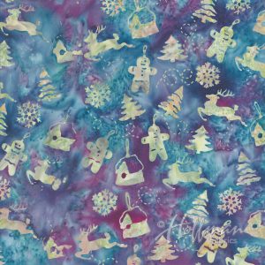 Batiks - Hoffman: Bali Batiks - Gingerbread - Huckleberry - P2069-346 - Christmas