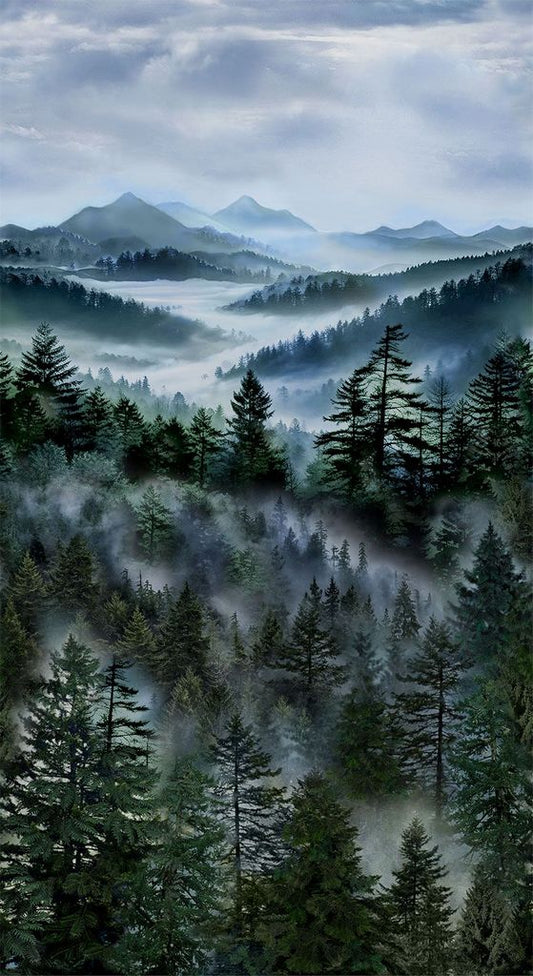 Timeless Treasures: Misty Mountain - Panel -CD3527