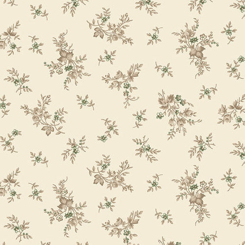 108" Quilt Back: Henry Glass - Cottage Linen - 463-44 - Rosebud and Vine