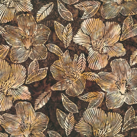 Batiks - Hoffman: Bali Batiks - Striped Flower - Chestnut - S2312-51