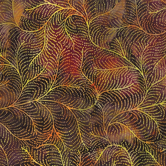 Batiks - Hoffman: Bali Batiks - Dotty Vine - Walnut - S2378-180