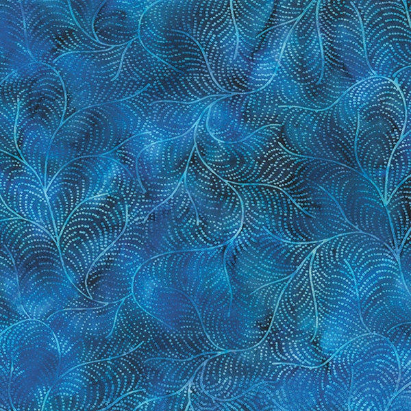 Batiks - Hoffman: Bali Batiks - Dotty Vine - Blueberry - S2378-87