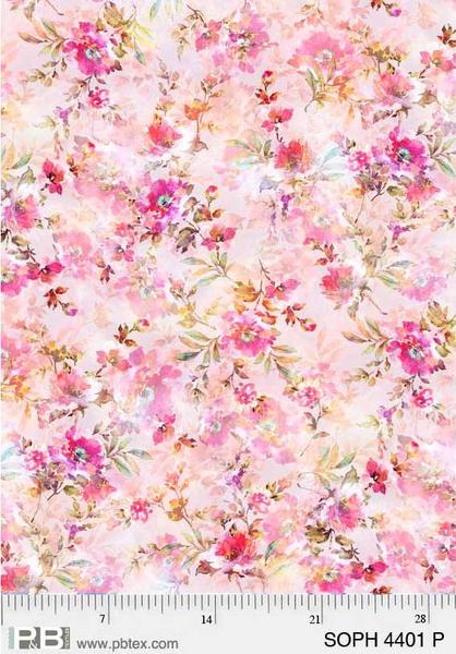 108" Quilt Back - P&B Textiles - Sophia - Pink Floral - SOPH-4401-P