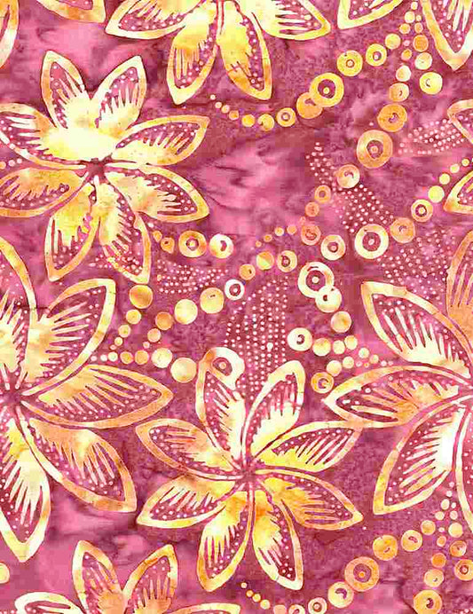 Batiks - Timeless Treasures: Tonga Batiks - Pearled Flower Cherry - B8165-Cherry
