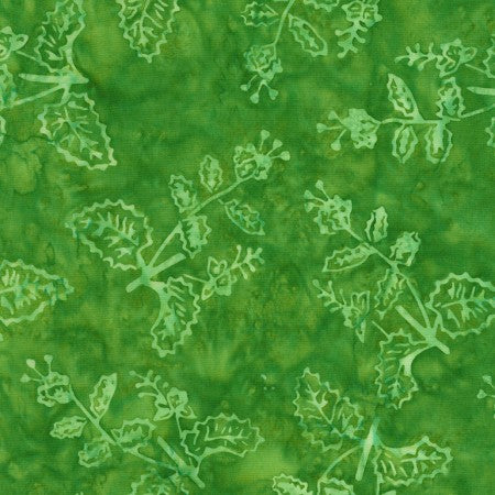 Batiks - Timeless Treasures: Tonga Batiks - Delicate Plants - B6771-Apple