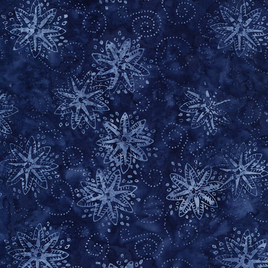 Batiks - Timeless Treasures: Tonga Batiks - Pinwheel - Royal - B6169