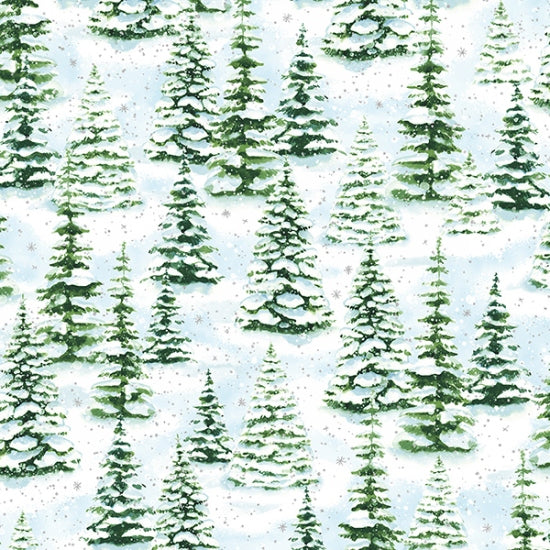 Hoffman: Cozy Cottage - Pine Trees - Metallic - V5194-190S