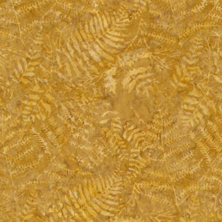 Batiks - Timeless Treasures: Tonga Batiks - Ferns - Gold - B3316