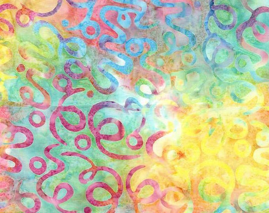Timeless Treasures: Tonga Batiks - Cute Squiggles Taffy - B8564-Taffy