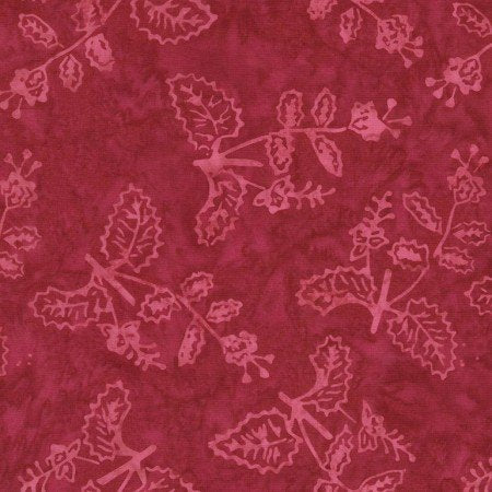 Batiks - Timeless Treasures: Tonga Batiks - Delicate Plants - B6771-Lipstick