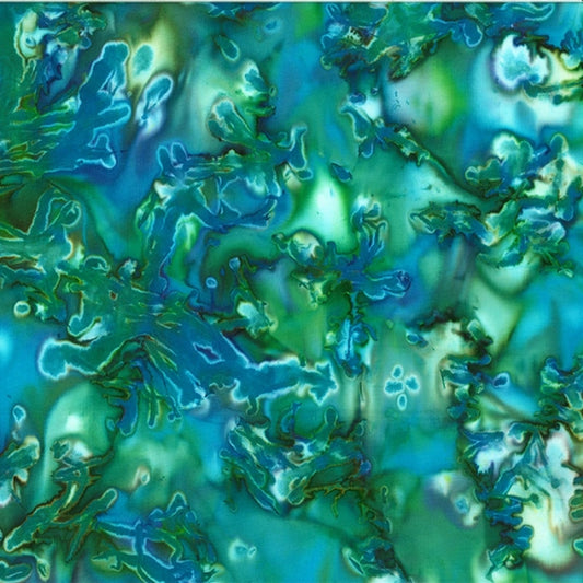 Hoffman: Batiks - 843 Mottles - Marble - Peacock - 843-136